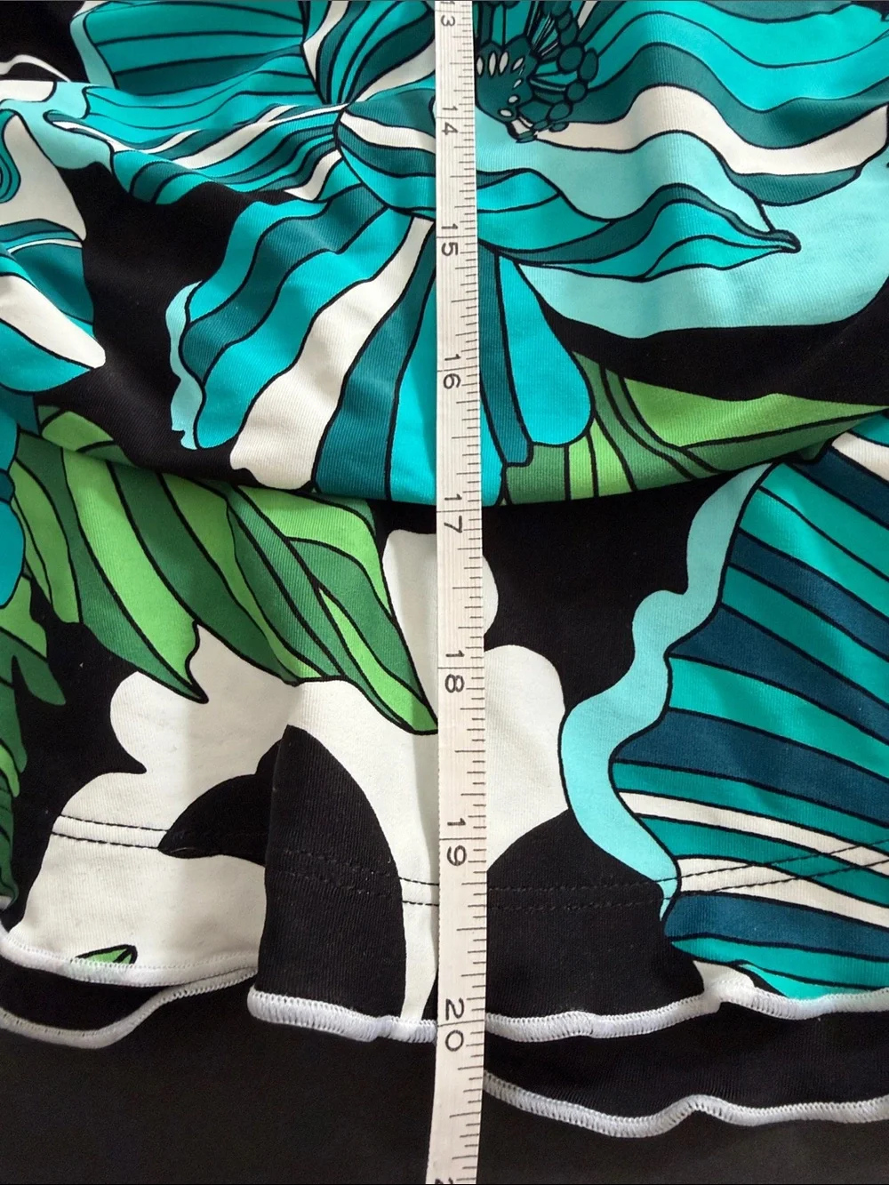 Beach House One-Piece Swim suit Teal, Green & Black Floral